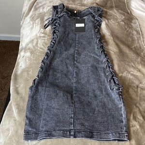 Washed black Denim dress